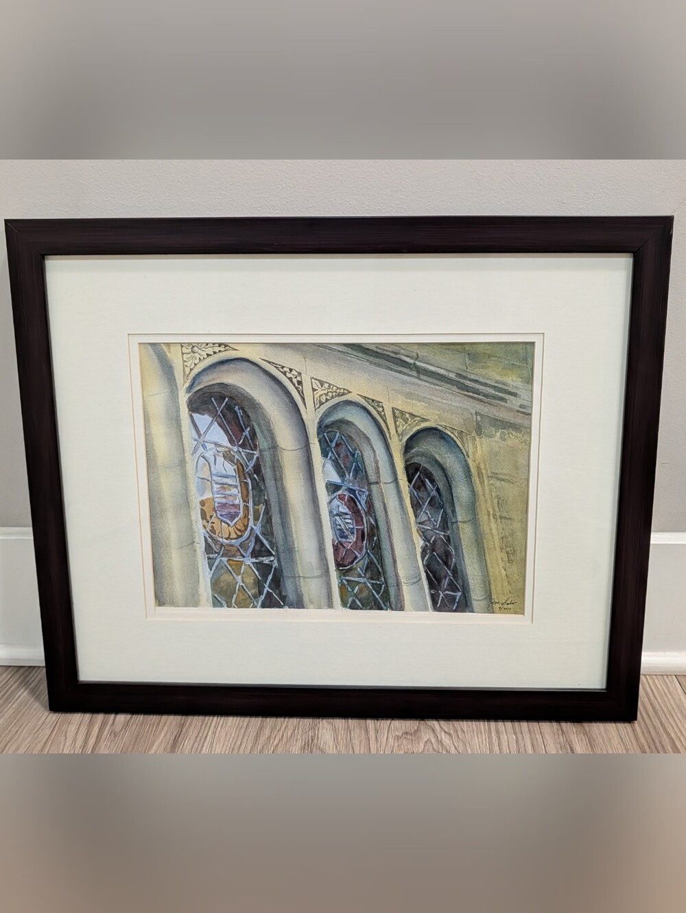 Joseph Joe Saber Original Watercolor Painting A Time to Reflect Signed Artwork